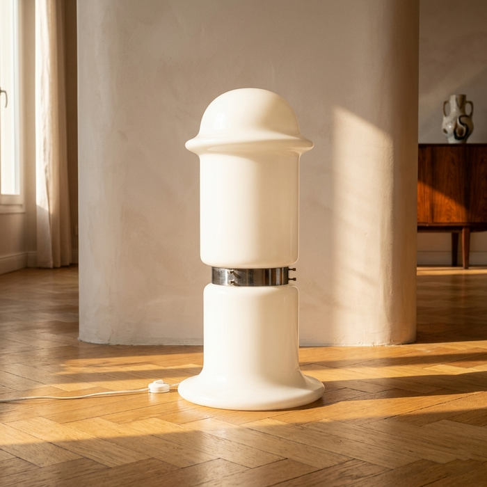 Lampada da terra in vetro di Karel Volf, anni '70–'80, Cecoslovacchia