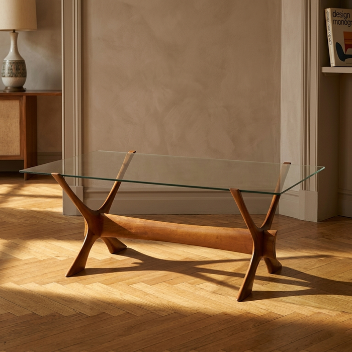 Tavolino in vetro mid-century Condor, design Fredrik Schriever-Abeln, anni '60