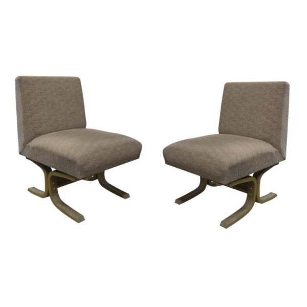 Mid-20th century EXPO 58 inspired pair of armchairs by Drevopodnik Holesov