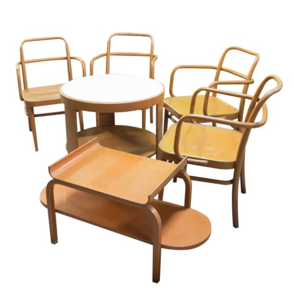 1930’s Table & Chairs set designed by Adolf Gustav Schneck & manufactured by Thonet