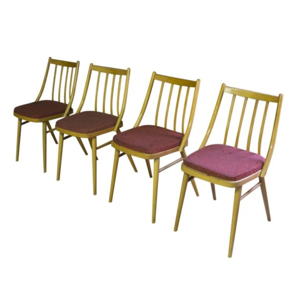 Set of four Vintage dining chairs, TON, 1960´s, Czechoslovakia