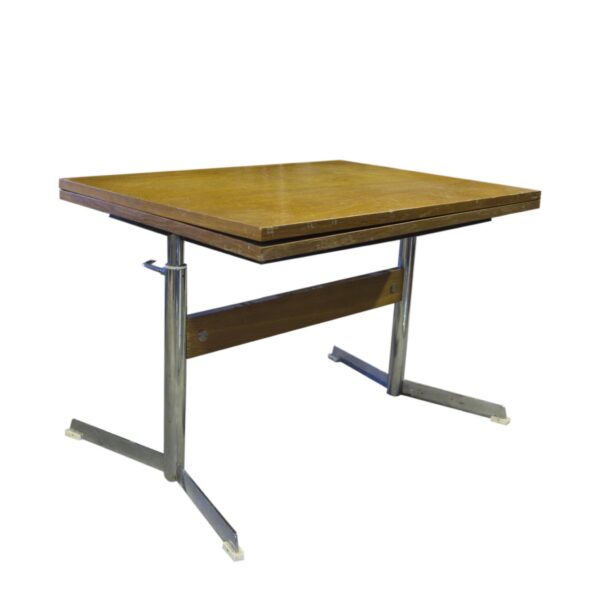 1960’s, Folding coffee or dining table on chrome metal base