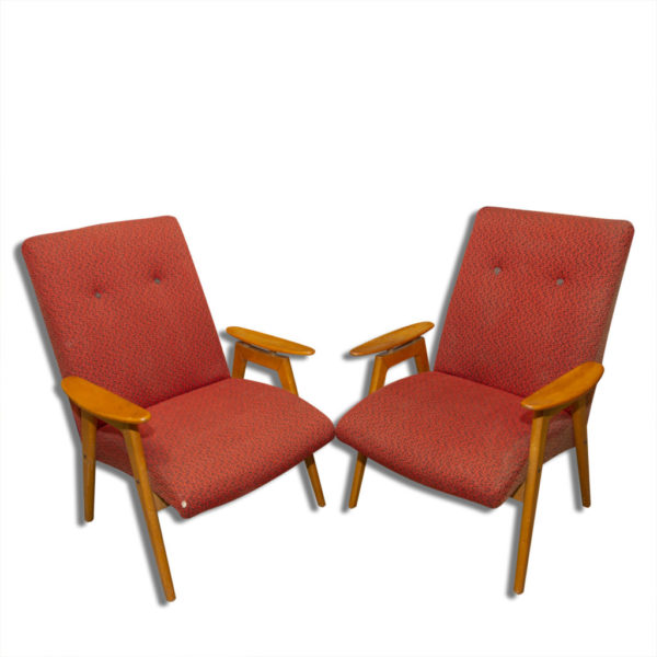 Mid century armchairs by Jaroslav Smidek, Czechoslovakia