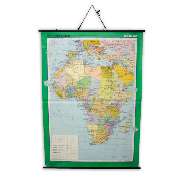 Czechoslovak Vintage school political map of Africa, 1989