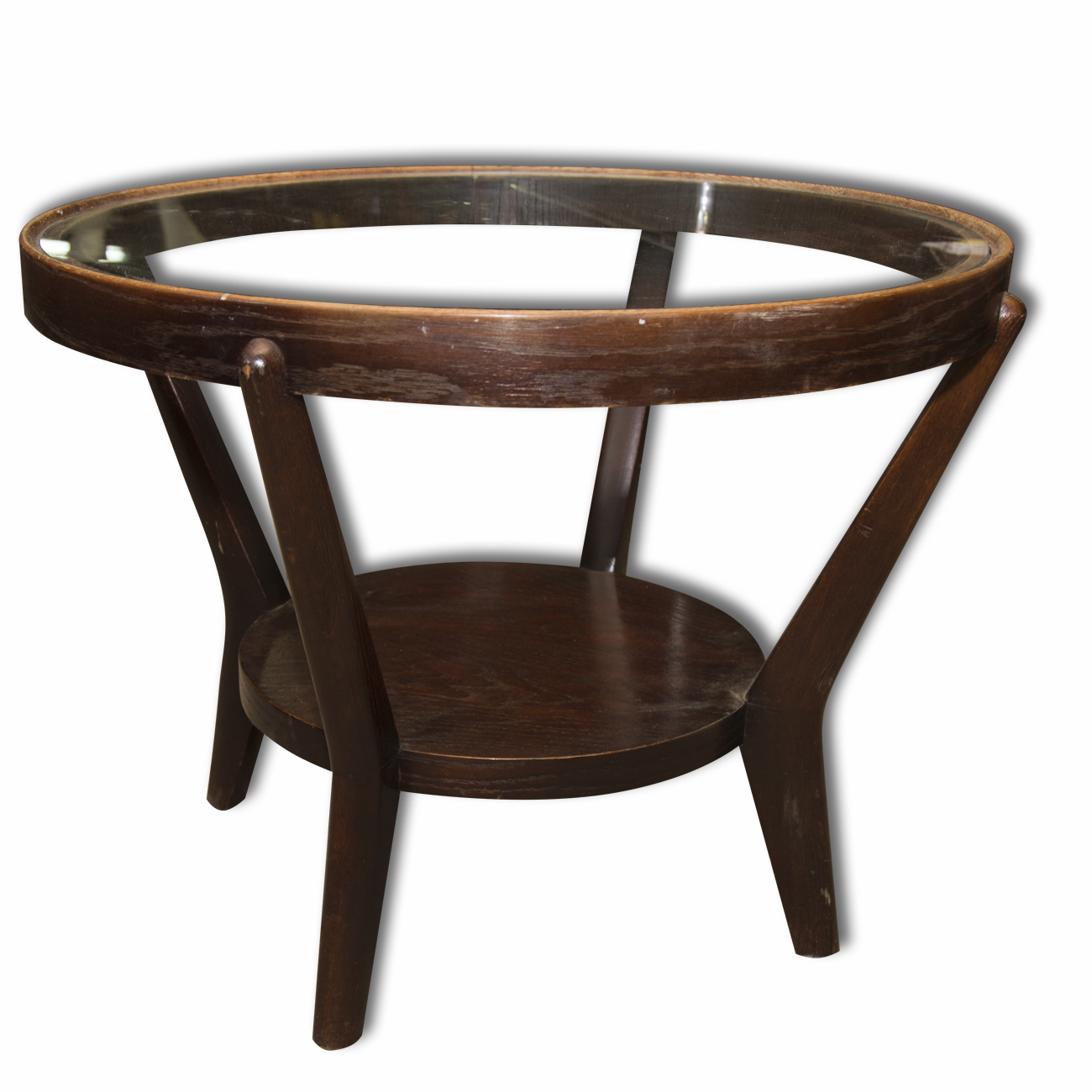 Mid century glazed coffee table in oak by Kropacek & Kozelka, 1944