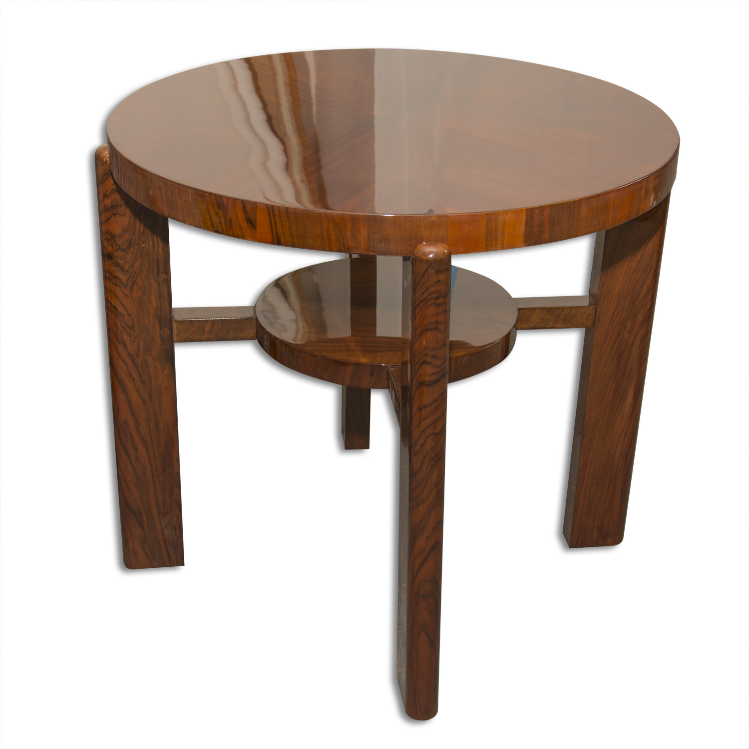 Czech Round Coffee Table In Walnut, designed by Jindrich Halabala, 1930´s