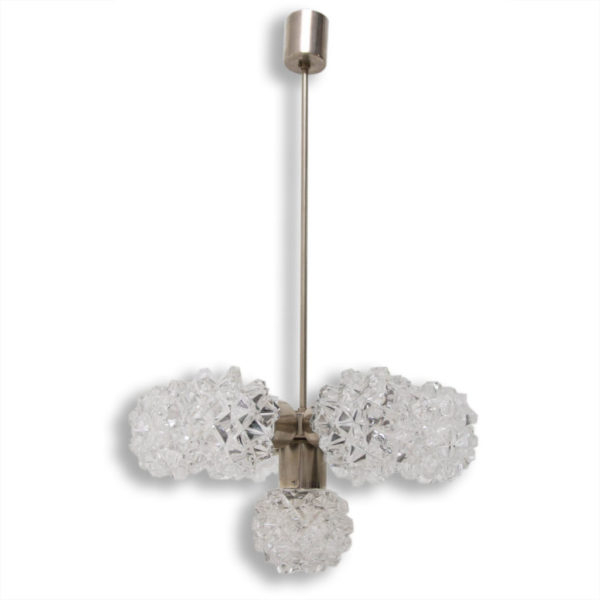 Very elegant cut glass pendant chandelier for Kamenický Šenov, 1970´s