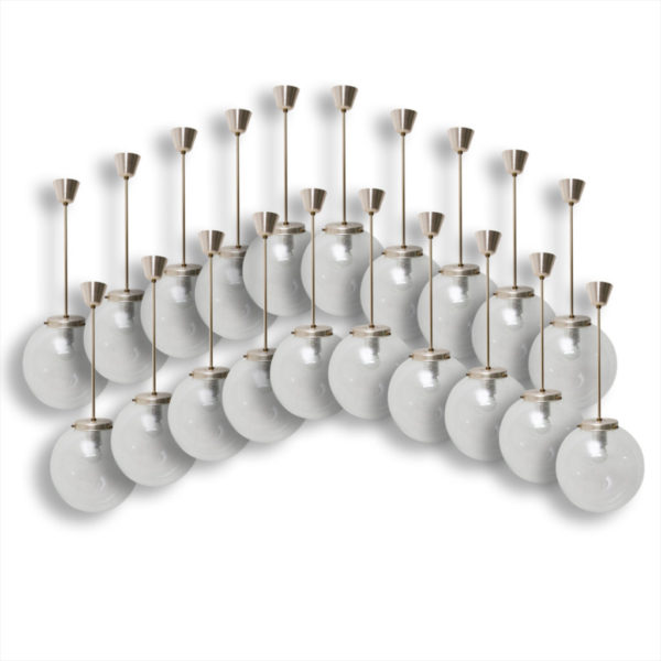 Set of 20 simple bubble chandeliers from Kamenický Šenov, 1970´s, price per pc