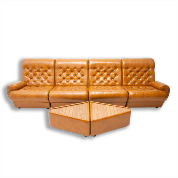 Vintage modular leatherette living room set, 1970´s
