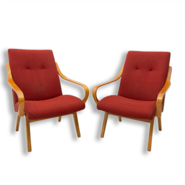 Pair of midcentury bentwood armchairs by Jaroslav Šmídek, 1960´s