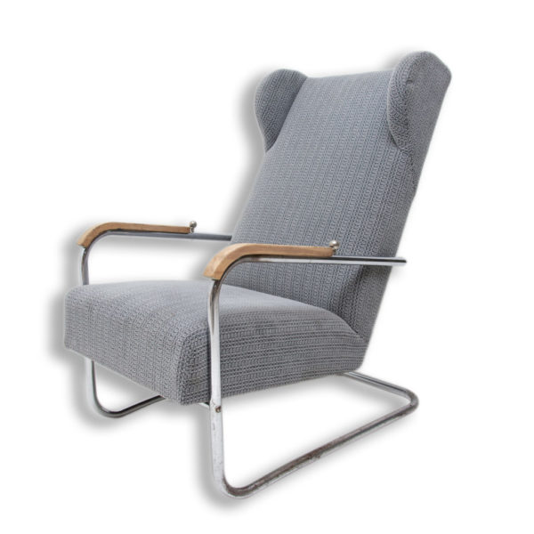 Bauhaus tubular steel wingback chair, 1930´s
