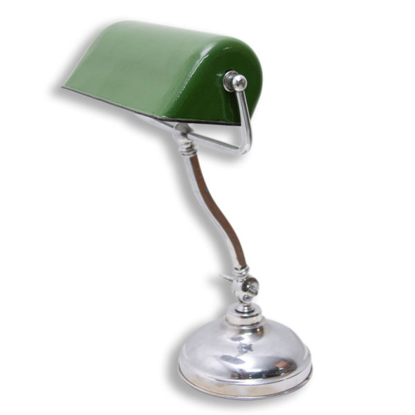 Art Deco adjustable banker lamp, 1930s, Bohemia
