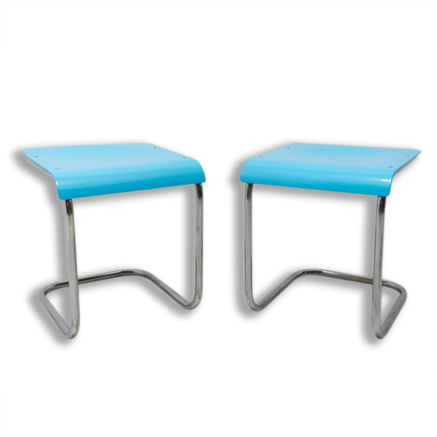 Pair of fully restored cantilever stools H-22 by Mart Stam for Slezák company, 1930´s