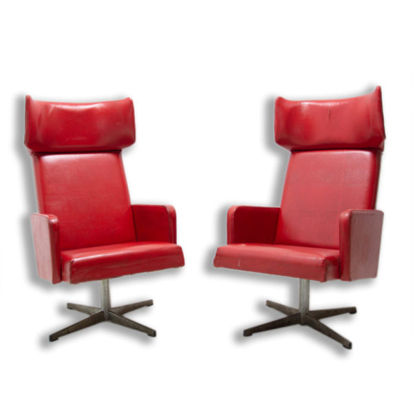 Pair of mid century Czechoslovak swivel armchairs, 1970´s
