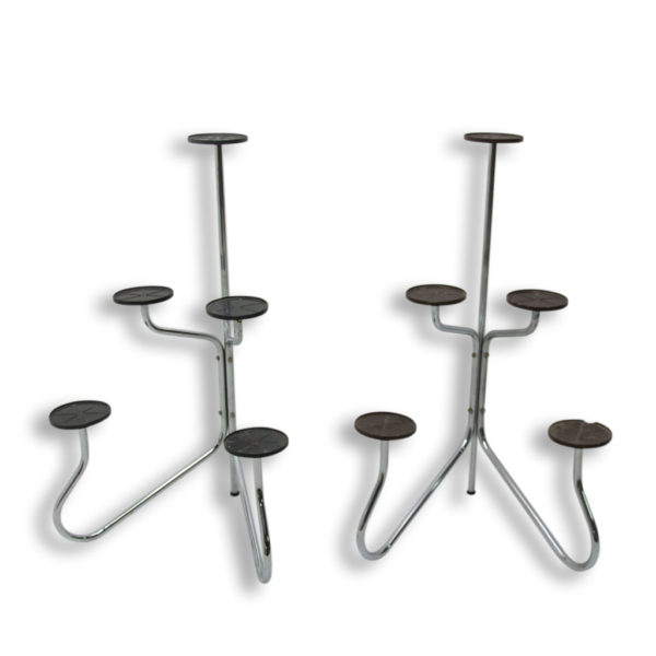 Pair of mid century chromed Plant Stands, 1960´s, Czechoslovakia