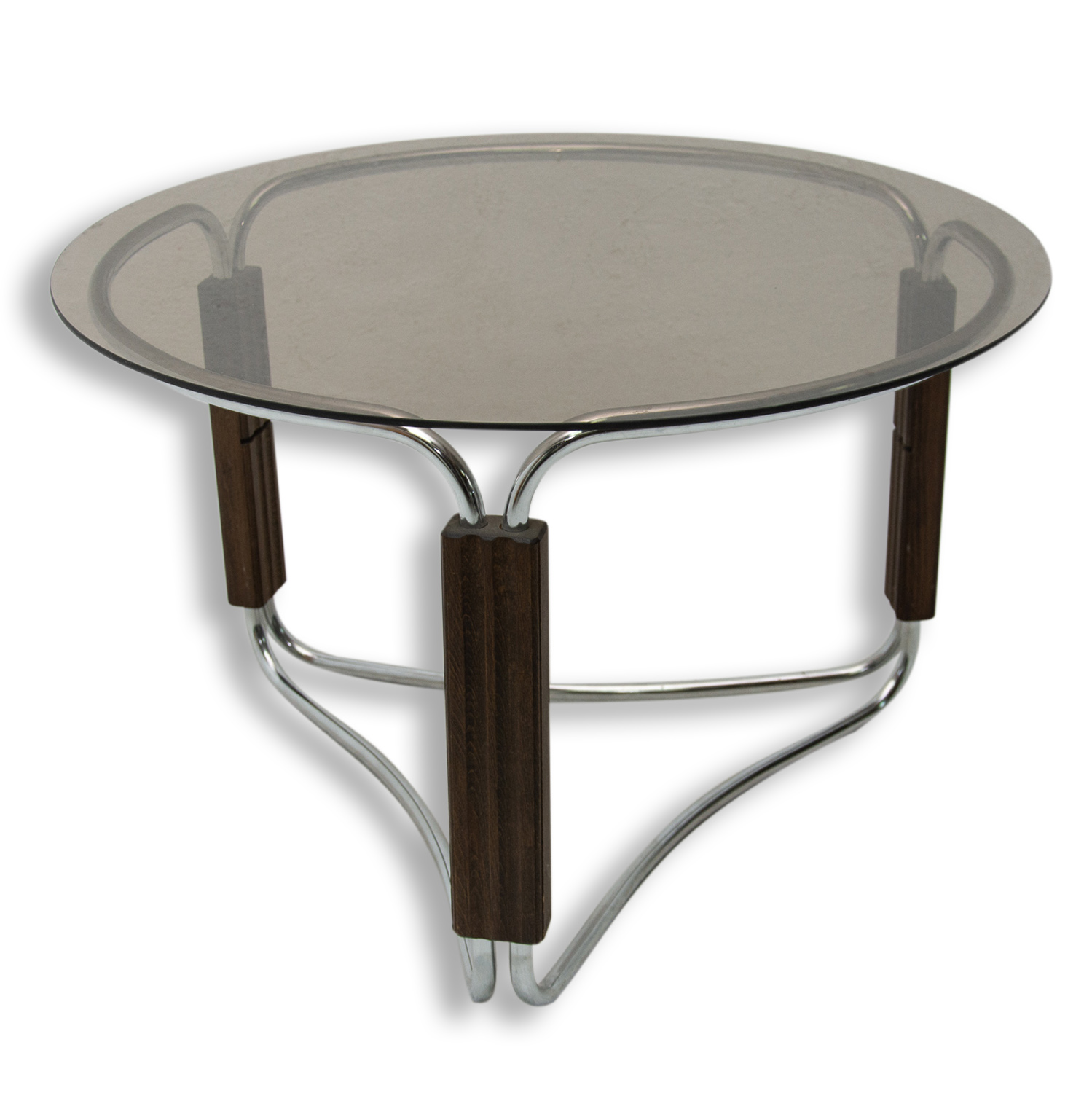 Vintage glazed and chrome coffee table from Czechoslovakia, 1970´s