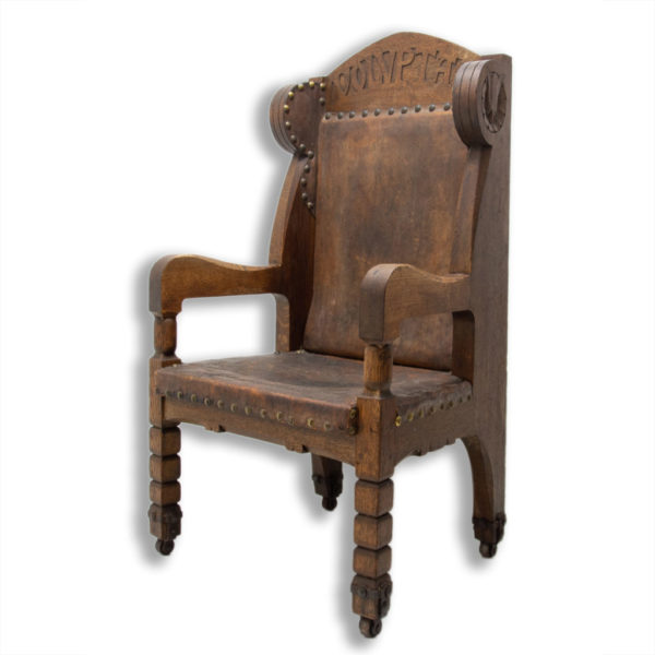 Late 19th century massive throne chair in historicist style