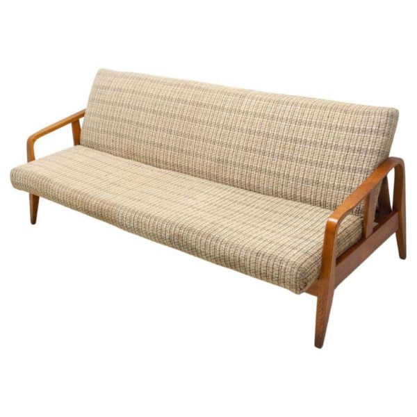 Mid century folding sofa in Scandinavian style, 1960´s, Czechoslovakia