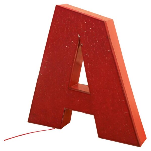 Eastern Bloc Vintage Iluminated Letter A in the Form of a Floor Night Lamp, 1970