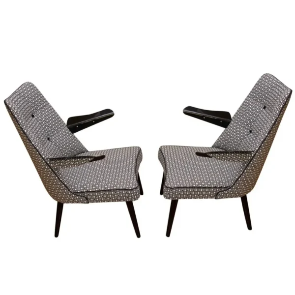 Pair of Midcentury Lounge Armchairs, Central Europe, 1960s