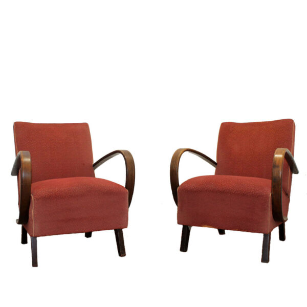 Pair of bentwood armchairs by Jindřich Halabala for UP Závody, 1950´s