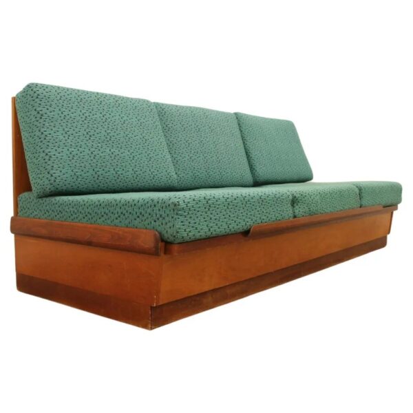 Mid century sofabed in walnut by Jindrich Halabala for UP Zavody, 1950´s