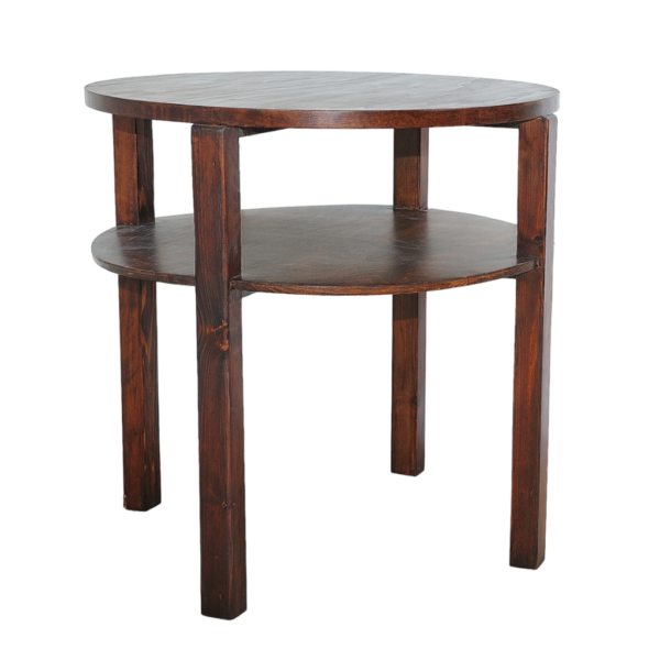 Vintage round pinewood  coffee table, Czechoslovakia, 1970´s