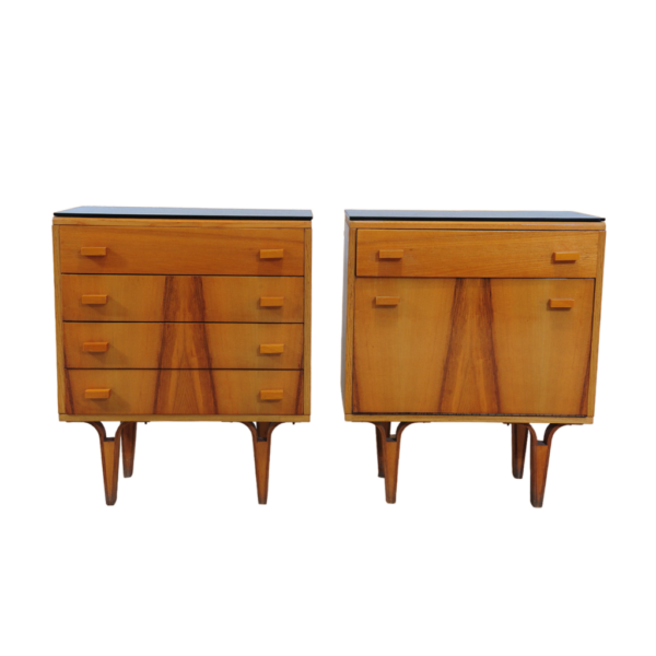 Pair of Mid century night stands, chest of drawers by Frantisek Mezulanik, 1970´s