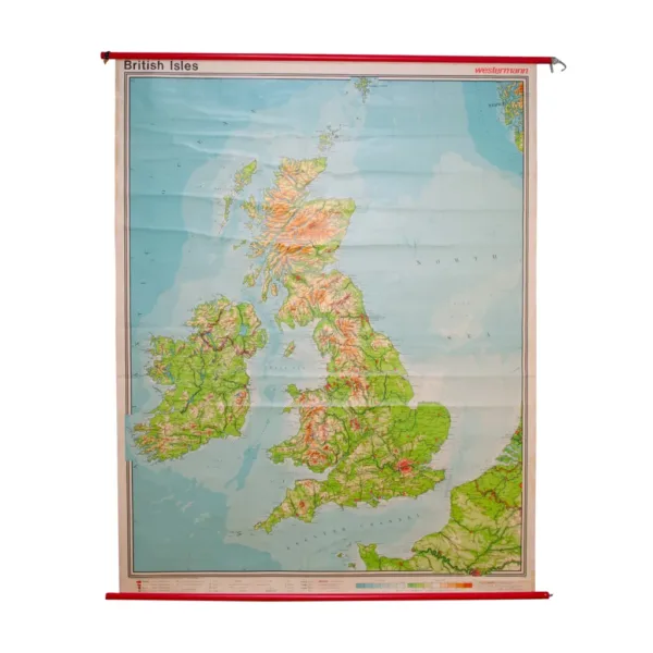 Vintage school maps of British Isles, 1960´s