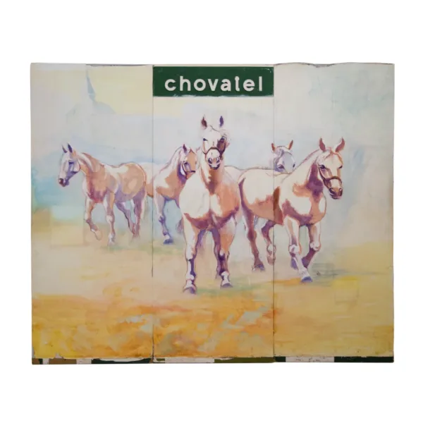A huge modular painting with a horses theme, 1970´s, Czechoslovakia